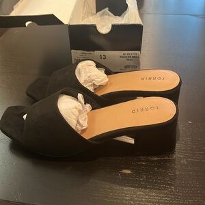 torrid Black Faux Suede Block Heel Mule 13W